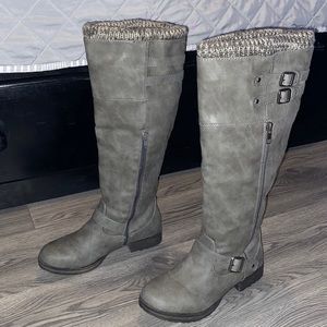 Grey high boots